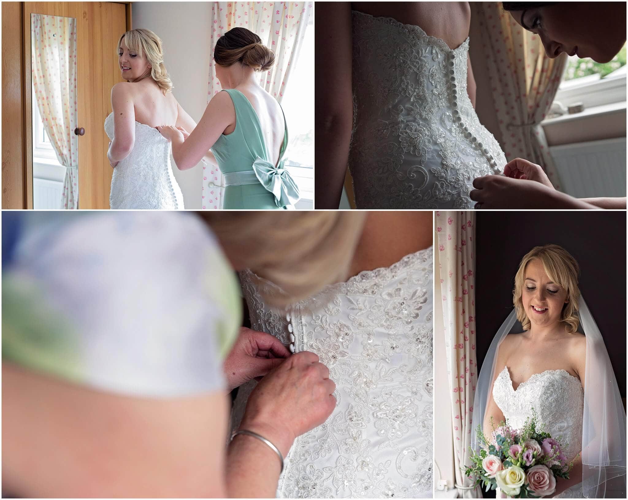 Stunning lace wedding dress details