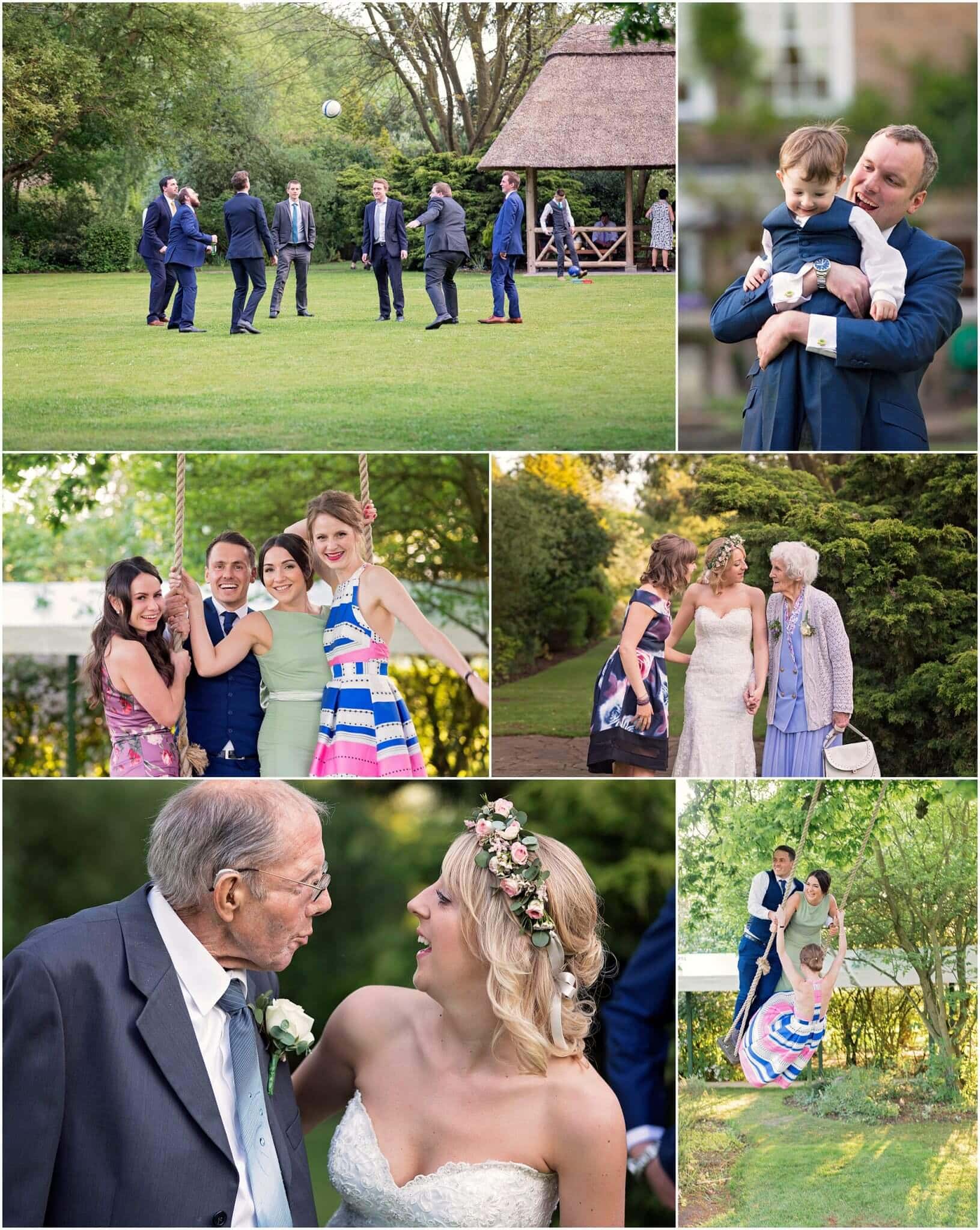 Garden fun at wedding reception