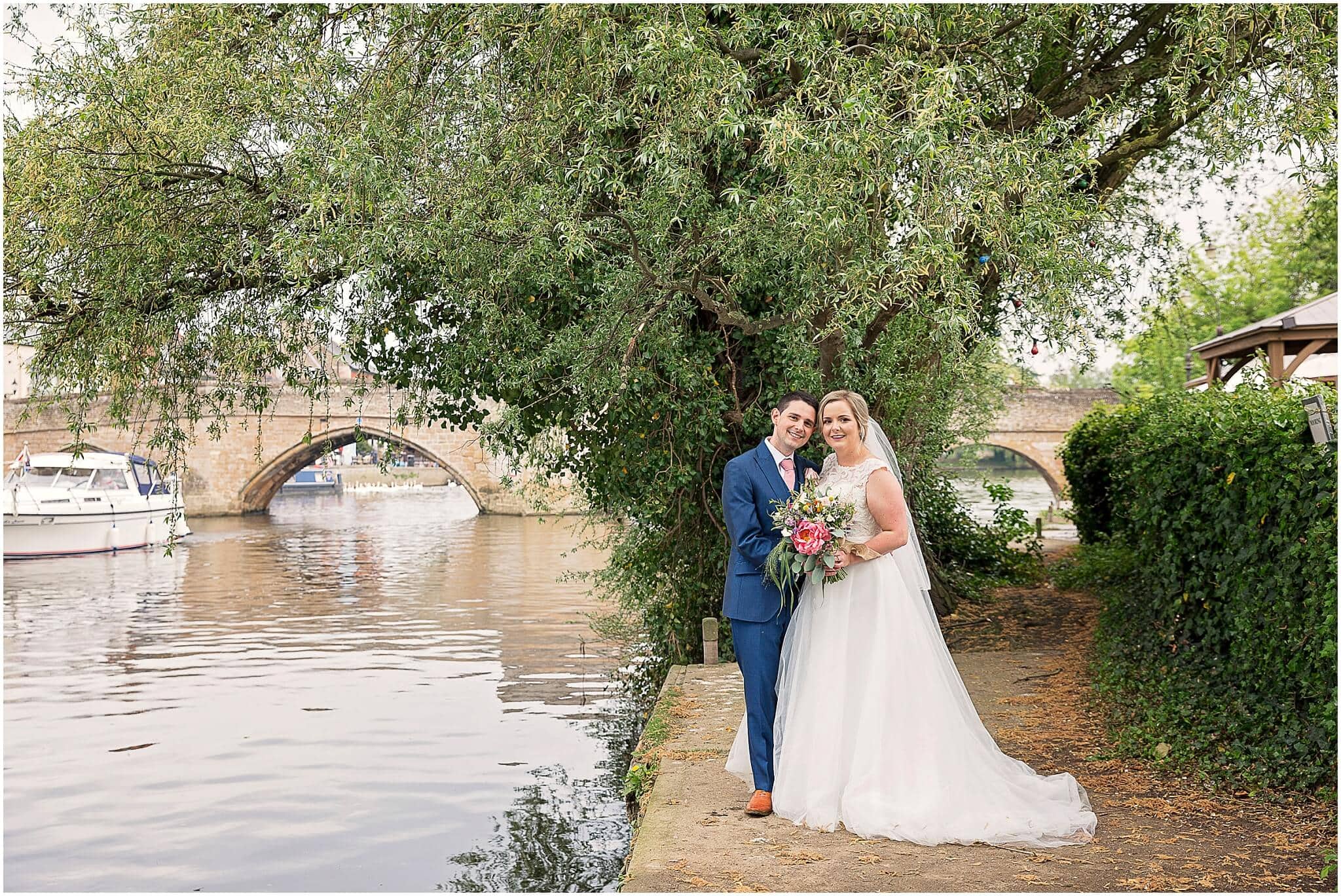 Bride and Groom by the River Ouse