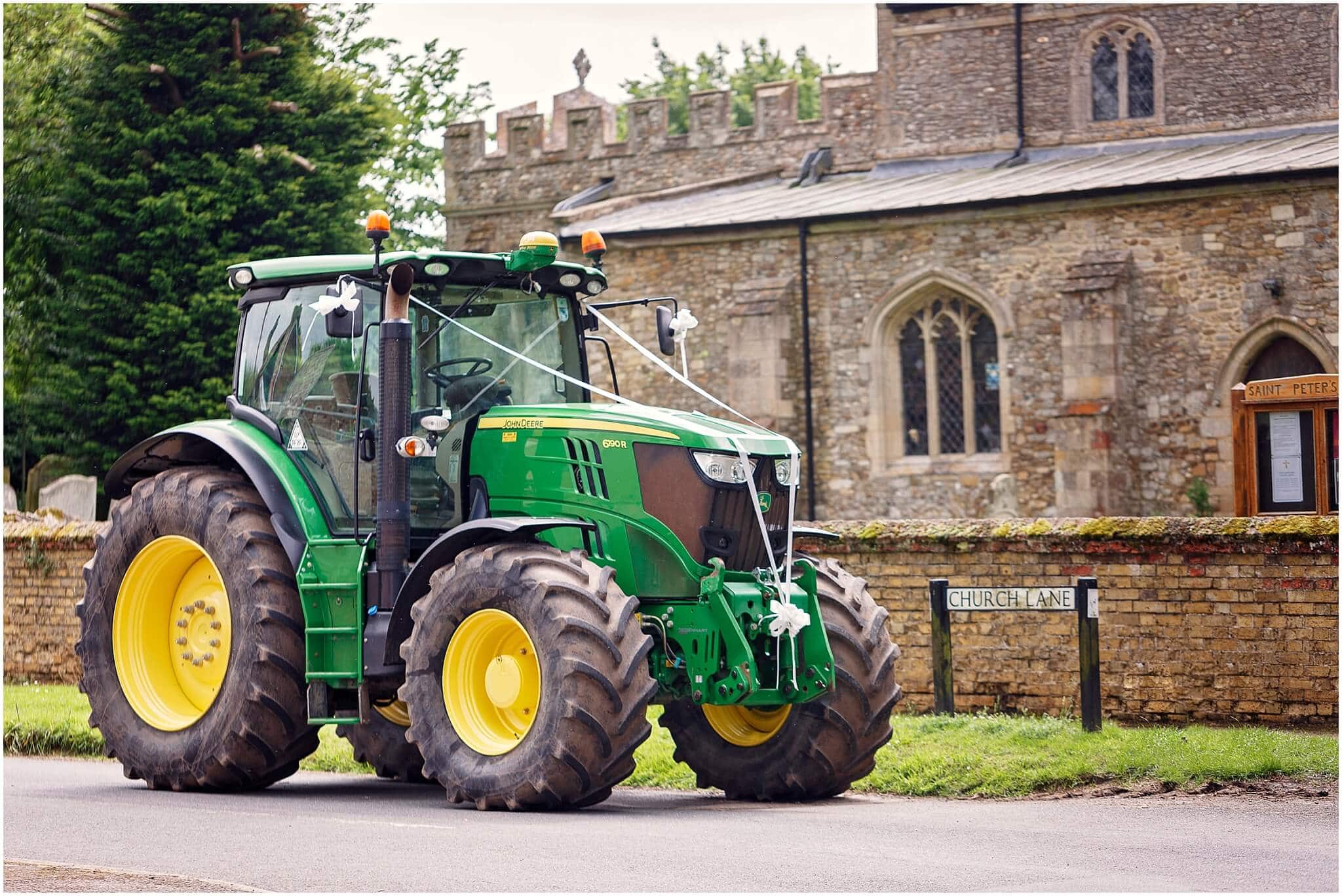 Wedding tractor transport