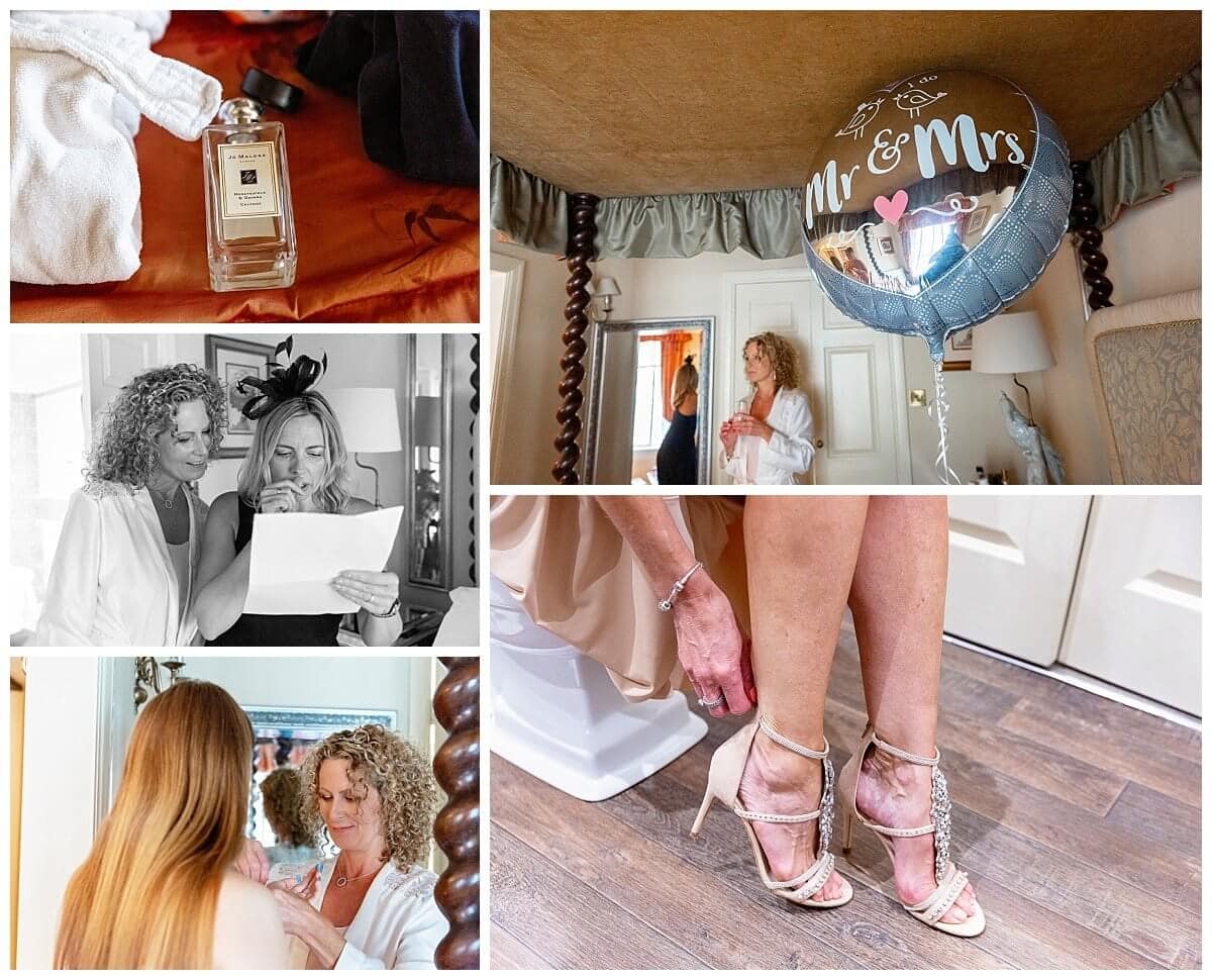 Bride getting ready at The Talbot Hotel OUndle