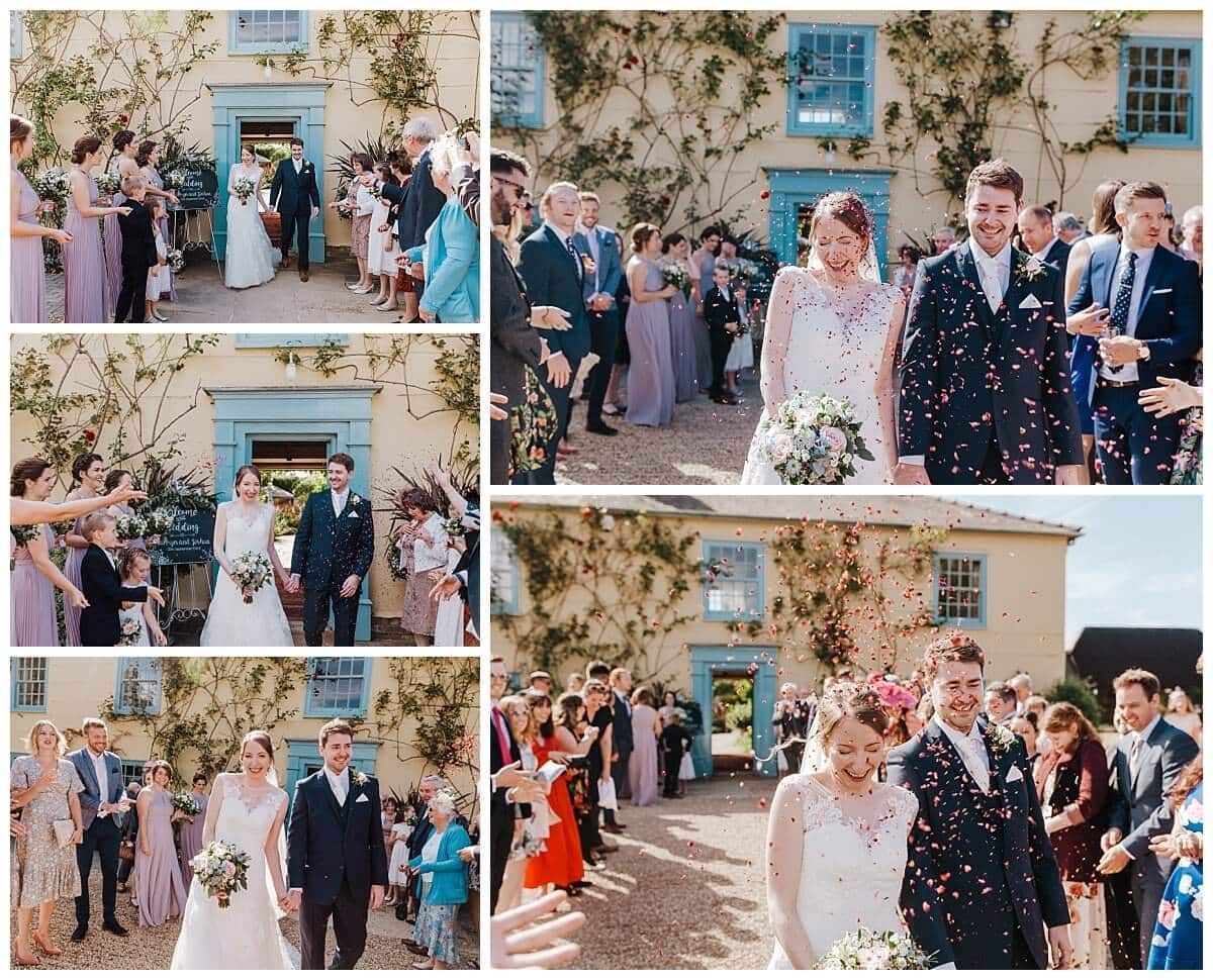 Confetti at South Farm Wedding