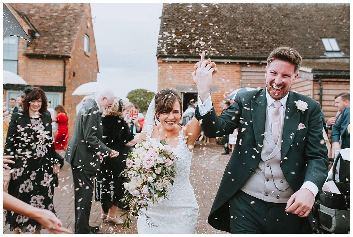 Confetti on a wedding day at Bassmead
