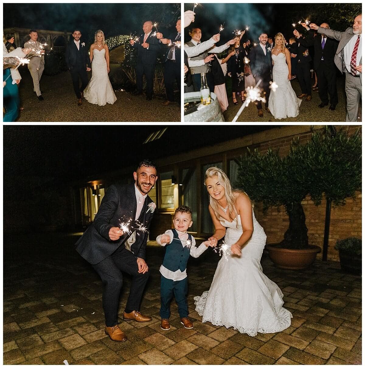 Sparklers at a wedding at Bassmead