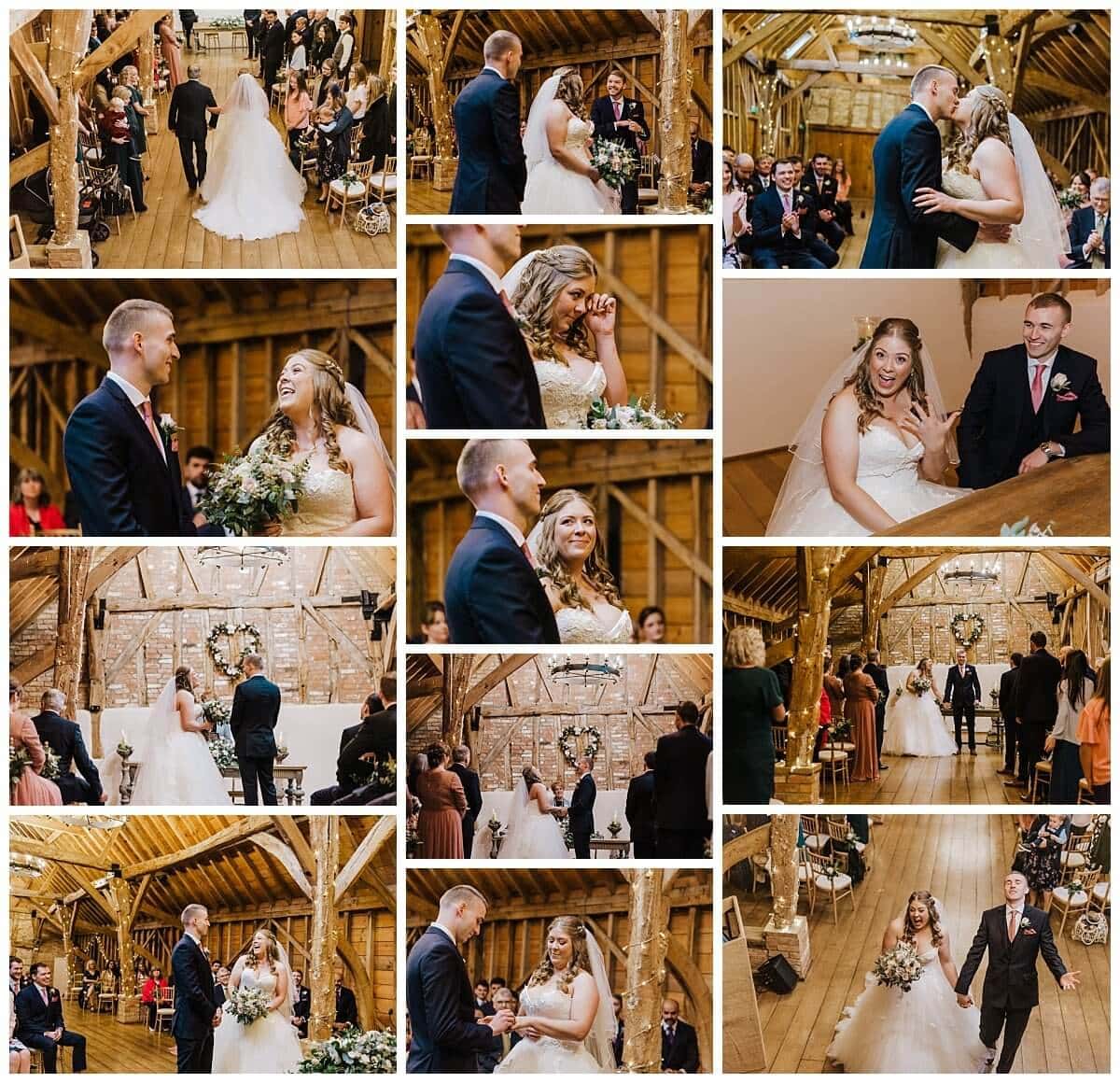 Wedding ceremony in the Rickety Barn at Bassmead Manor Barns