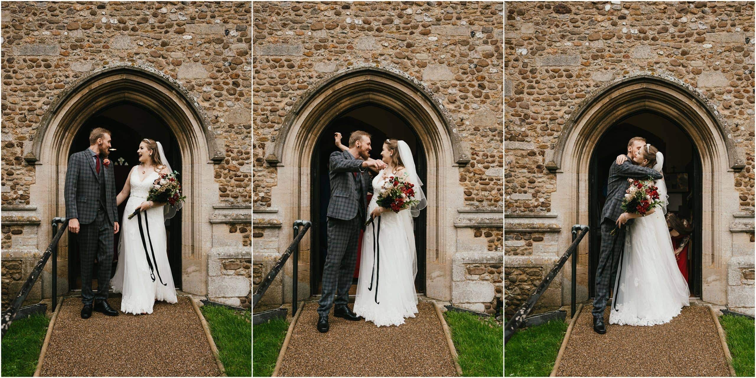 Bride and Groom at Colne Village Church