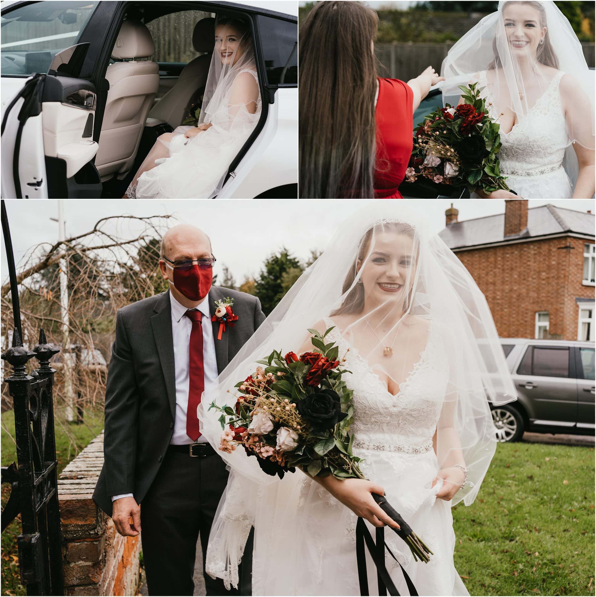 Bride arriving at the church
