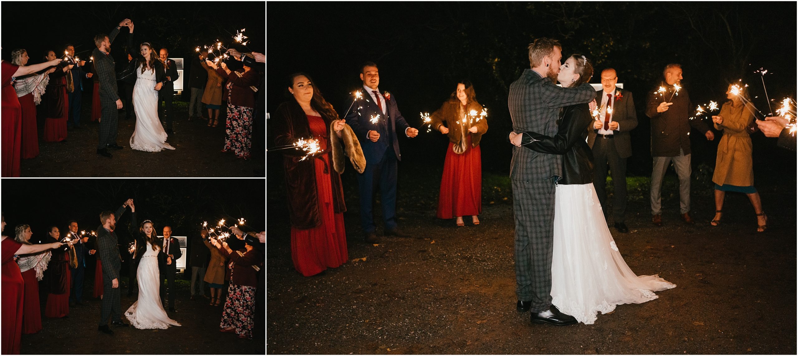 Sparklers at a wedding