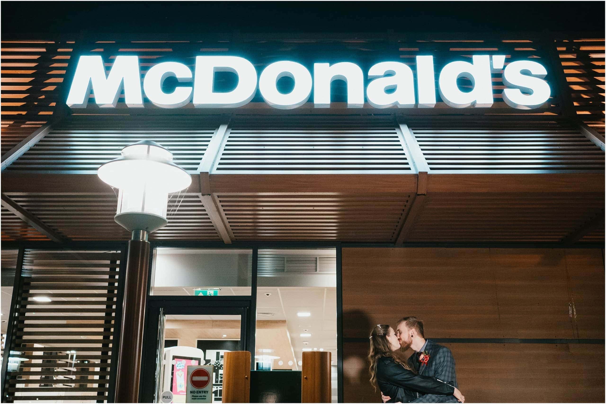 Bride and Groom at McDonalds St Ives